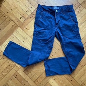 Topman Men’s Blue Button Fly Skinny Khakis 30x30